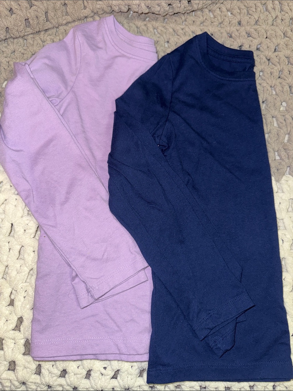 jumping beans Lavender & Navy Long-Sleeve Crewneck Tops
